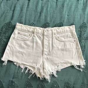 Agolde white distressed denim shorts 29